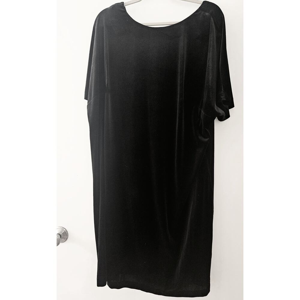 ASOS Women's Dress Black Velvet Draped Sleeve V-back Party Cocktail Size 18